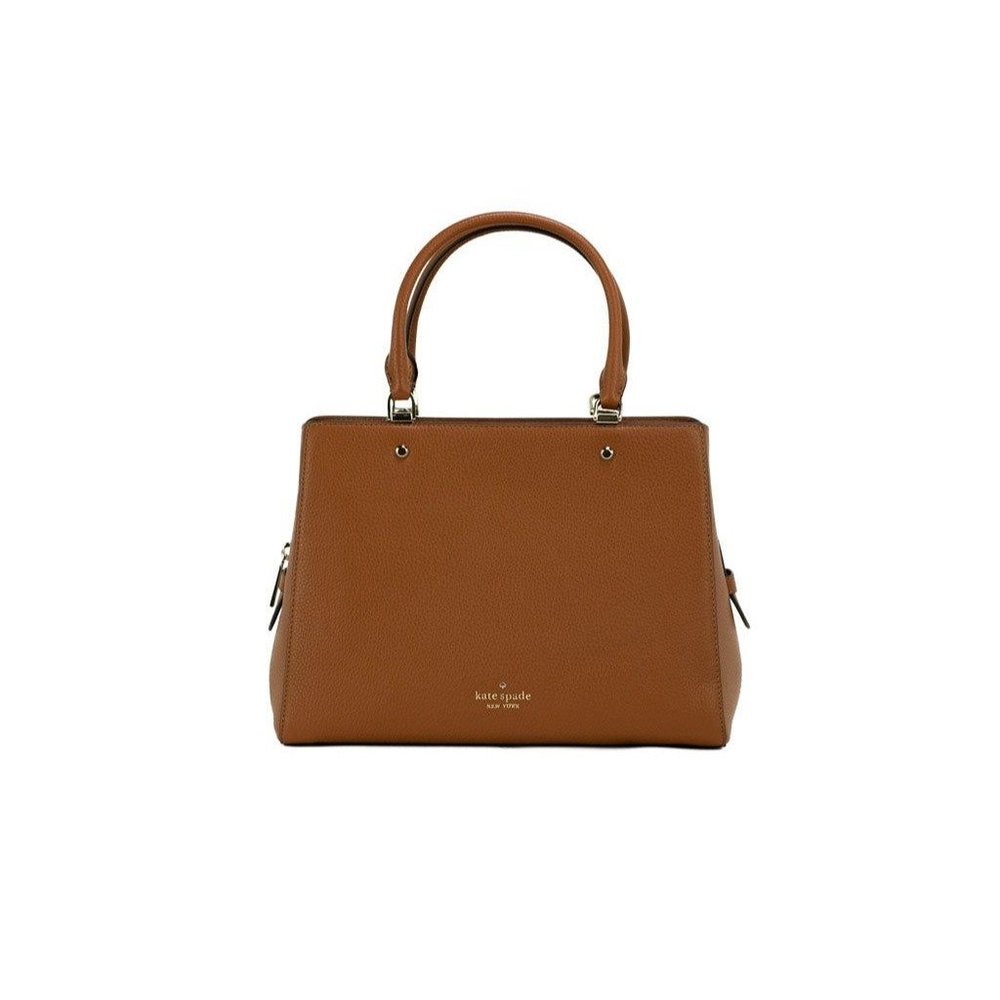 NEW Kate Spade Leila Medium Triple Compartment Satchel Bag Warm Brown Leather - Picture 7 of 7